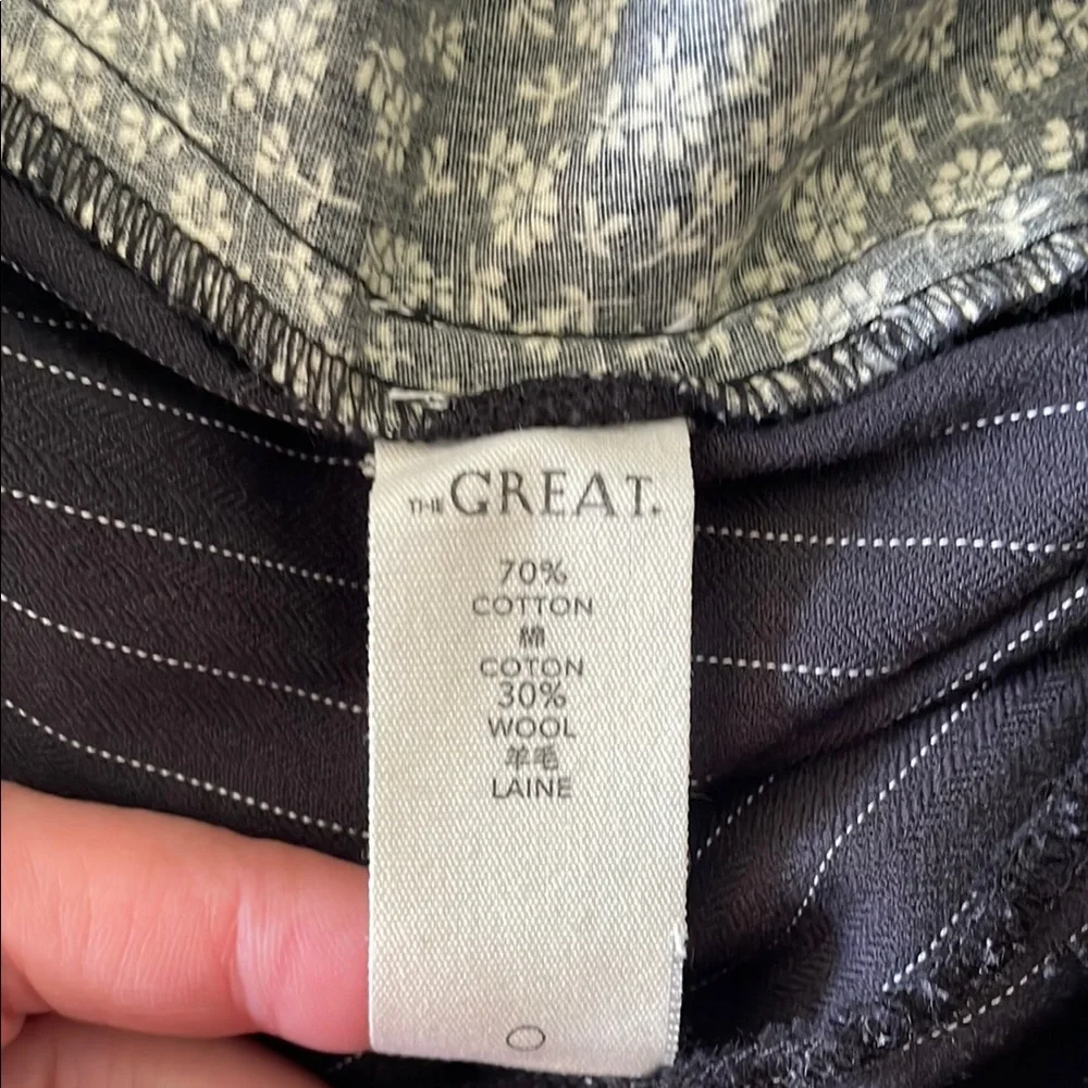 THE GREAT. Black Pinstripe Ankle Pants - Picture 5 of 7